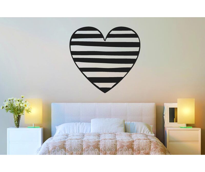 East Urban Home Striped Heart Wall Sticker Uk